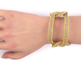 72889 - SOLD - Circa 1980 Gold Twisted Rope Oval Link Bracelet