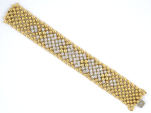 73074 - SOLD - Gold Diamond Bead Bracelet