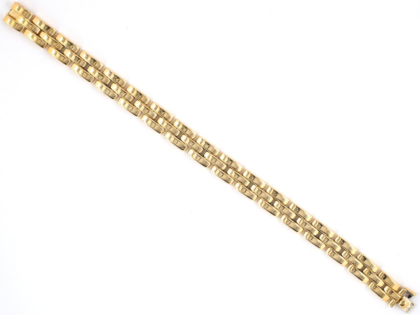 73079 - SOLD - Cartier Gold French Panther Link Tank Bracelet