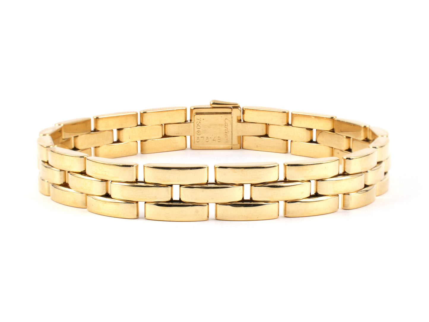 73079 - SOLD - Cartier Gold French Panther Link Tank Bracelet