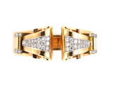 73083 - Retro Gold Platinum Diamond Bangle Bracelet