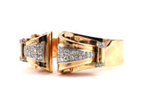 73083 - Retro Gold Platinum Diamond Bangle Bracelet