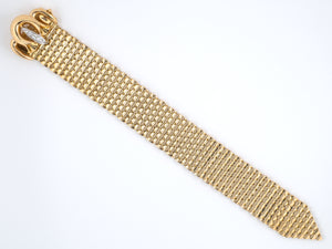 73182 - SOLD - Retro Gold Platinum Diamond Mesh Buckle Bracelet