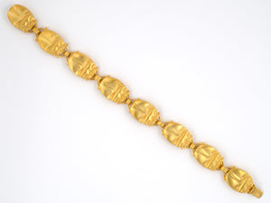 73303 - SOLD - Gold Engraved Scarab Link Bracelet