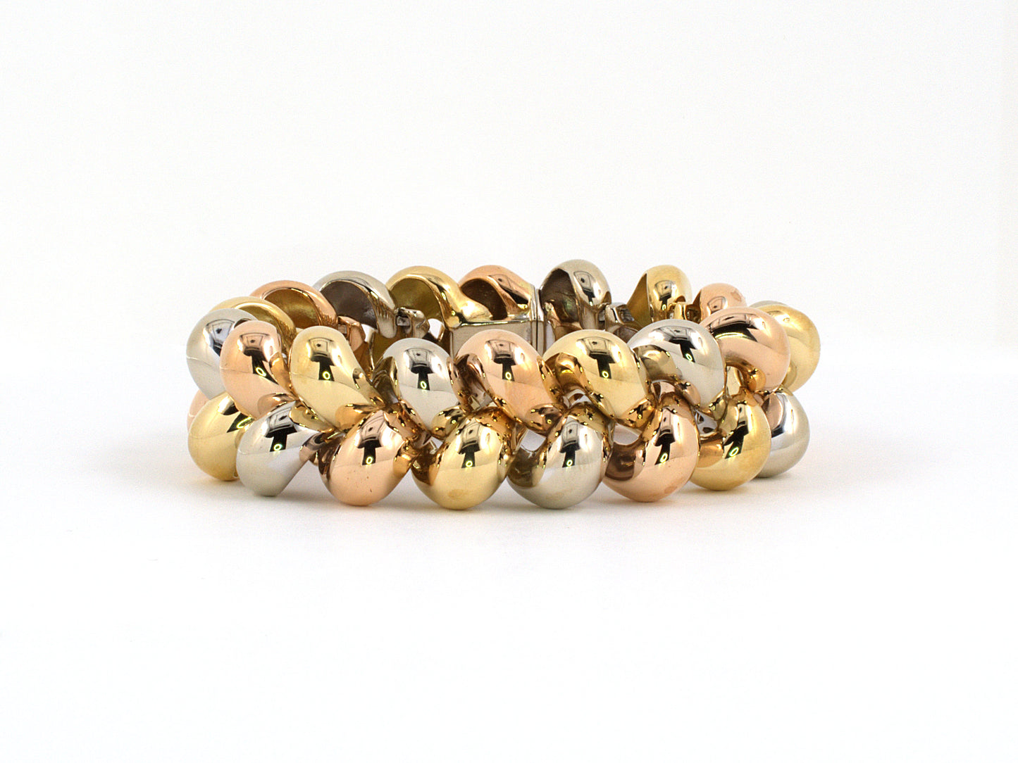 73397 - Gold Tri Color Woven Bracelet