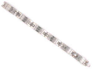 73400 - SOLD - Circa 2000 Tiffany Streamerica Gold Diamond Grooved Link Bracelet