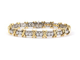 73421 - SOLD - Schlumberger Tiffany X Platinum Gold Diamond 36 Stone Bracelet