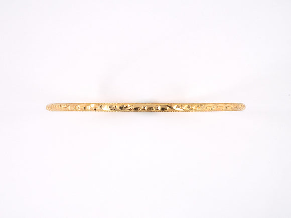 73424 - SOLD - Gold Carved Bangle Bracelet