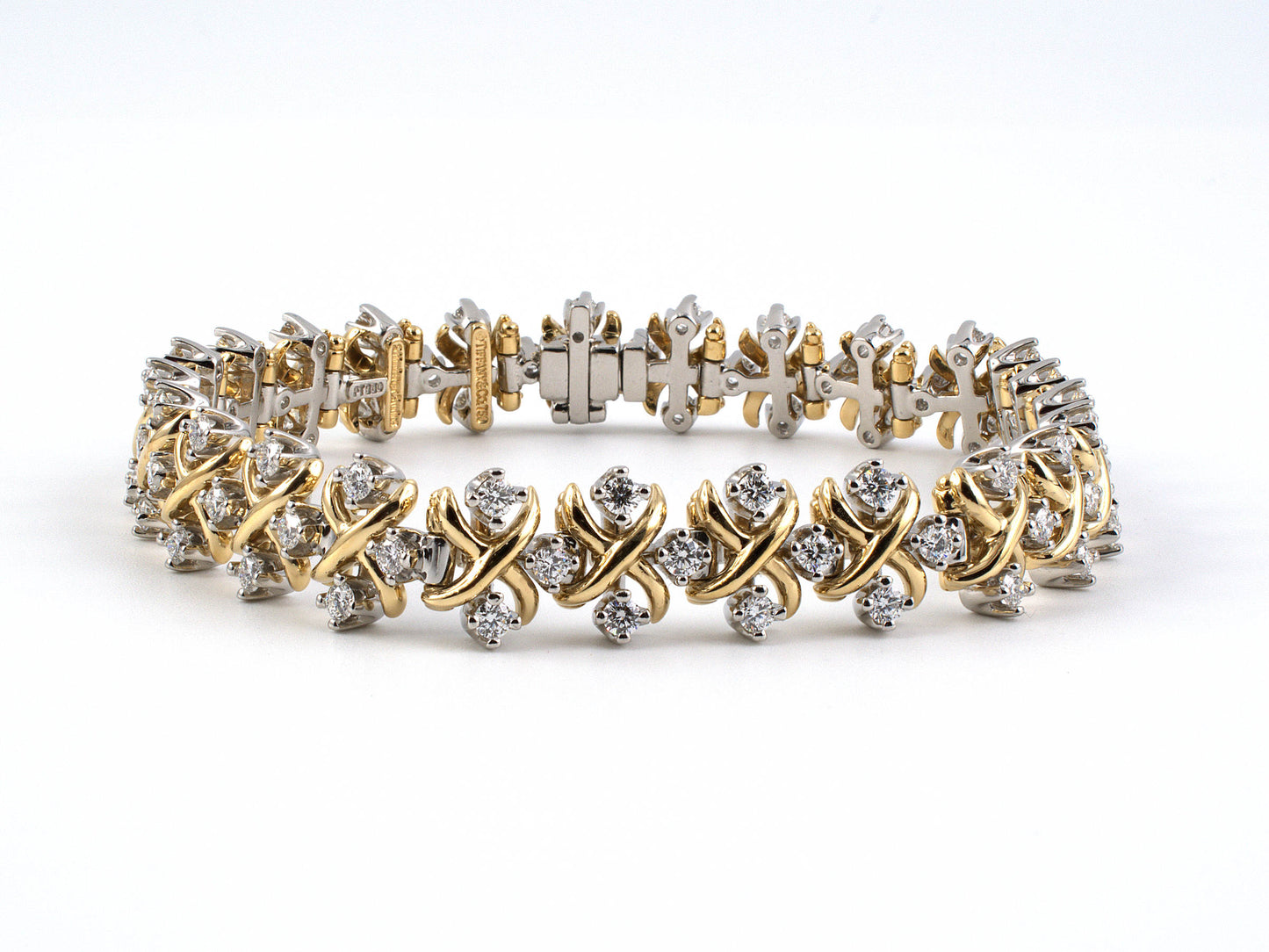 73537 - Schlumberger Tiffany LYNN Gold Platinum Diamond Bracelet