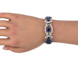 73589 - Circa 1950 Platinum AGL Ceylon Sapphire Diamond Bracelet