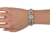 73590 - Art Deco Platinum Diamond 3 Row Bracelet