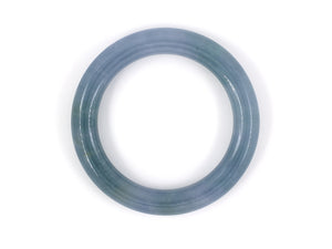 73615 - Jadeite GIA Tubular Green Bluish-Grey Closed Bangle Bracelet