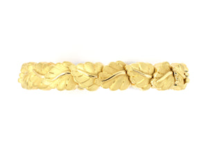 73691 - SOLD - Circa 2002 Tiffany Gold Carved Leaf Flexible Bangle Bracelet