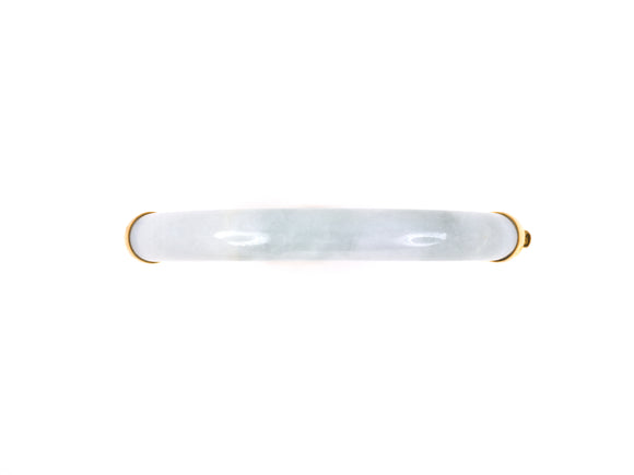 73707 - SOLD - Circa 1950 Gold Jadeite Engraved Bangle Bracelet