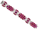 73794 - Circa 1940 Retro Oscar Heyman Platinum Gold Diamond AGL GIA Ruby Bracelet