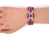 73794 - Circa 1940 Retro Oscar Heyman Platinum Gold Diamond AGL GIA Ruby Bracelet