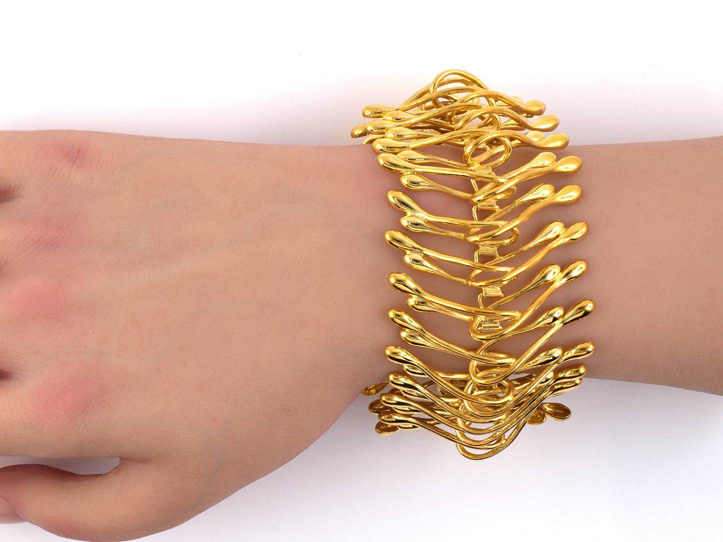 73822 - SOLD - Circa 2013 Lalaounis Biosymboles Gold Tear Drop Bracelet