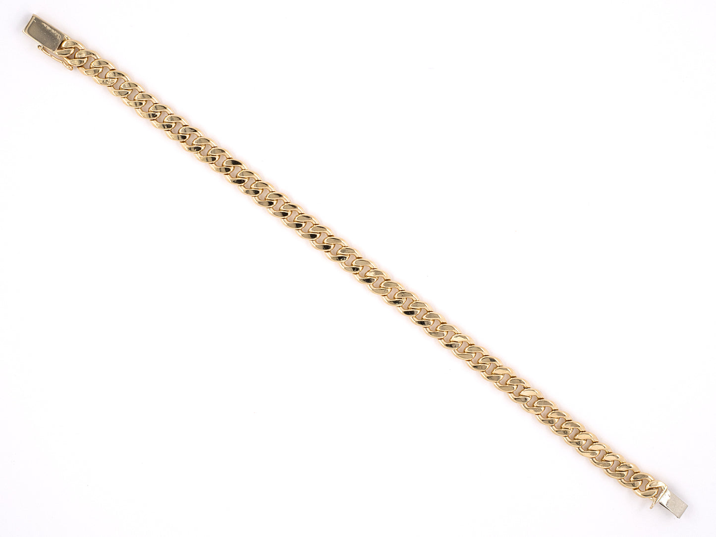 73834 - SOLD - Gold 1/2-Round Curb Link Bracelet