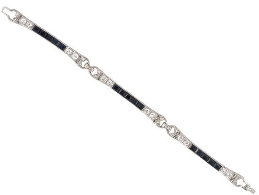 73837 - SOLD - Art Deco Platinum Diamond Sapphire Bracelet
