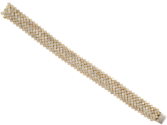 73841 - 18K Yg Diamond Convex Flexible Bracelet