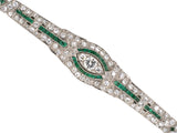 73854 - Art Deco Platinim Diamond Emerald Bracelet