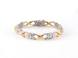 73857 - Platinum Diamond Art Deco X Link Bracelet