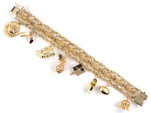 73859 - Circa 1950s Gold Charm Bracelet