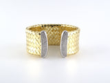 73860 - Gold Diamond Woven Open Bangle Bracelet