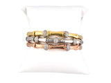 73863 - Gold Diamond Italy Bamboo Bracelet