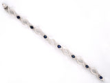 73869 - Gold Diamond Sapphire Figure 8 Infinity Link Bracelet