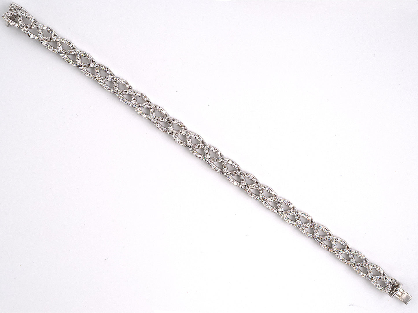 73870 - SOLD - Gold Diamond Woven Link Bracelet