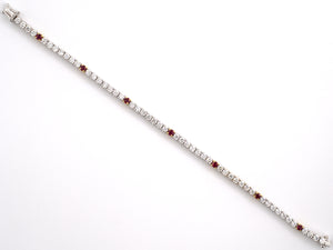 73876 - "Garavelli" Gold Diamond Ruby Tennis Bracelet