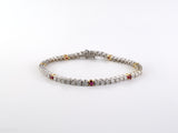 73876 - "Garavelli" Gold Diamond Ruby Tennis Bracelet