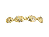 73877 - Gold Diamond Grooved Oval Link Bracelet