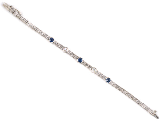 73882 - SOLD - Circa 1915 Allsopp & Allsopp Platinum Gold Sapphire Diamond Bracelet