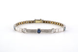 73882 - Circa 1915 Allsopp & Allsopp Platinum Gold Sapphire Diamond Bracelet