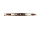 73885 - Gold Diamond Ruby Hinged Bangle Bracelet