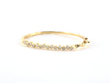 73887 - Gold Diamond Serpentine Hinged Bangle Bracelet