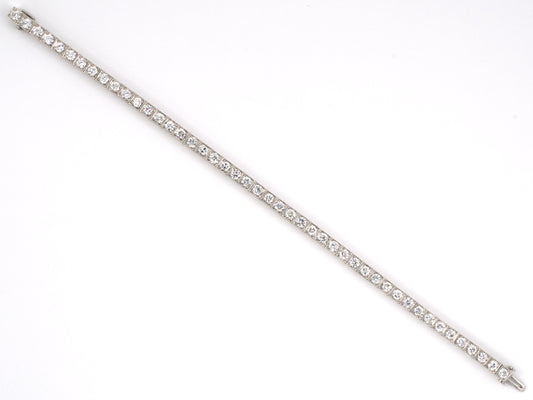 73889 - SOLD - Art Deco Platinum Diamond Straight Line Bracelet