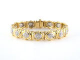 73892 - Gold 2-Tone Diamond Oval Pave Cluster Bracelet