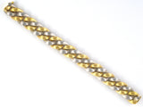 73905 - 18K Yg Platinum "Dunay" Woven Alternating Sabi Finish Florentine Swirl Link Bracelet 7 1/4" 1/2" 3/4"