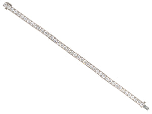 73907 - Circa 1960 Platinum Diamond Straight Line Bracelet