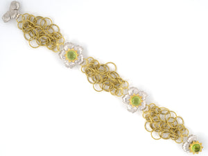 73908 - Buccellati Gold Peridot Flower Ornament Olimpia Bracelet