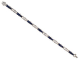 73910 - Oscar Heyman Platinum Diamond Calibre Sapphire Wave Line Bracelet