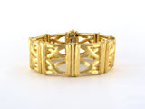 73913 - Dunay Gold Sabi "X" Wide Panel Bracelet