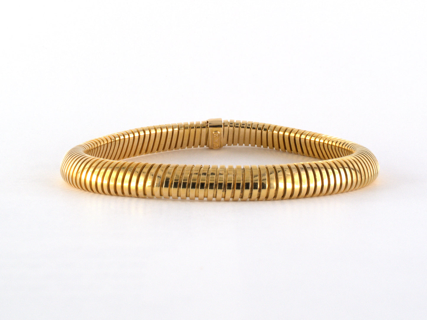 73916 - SOLD - Circa 1950 E.W. Streeter Gold Gooseneck Bracelet