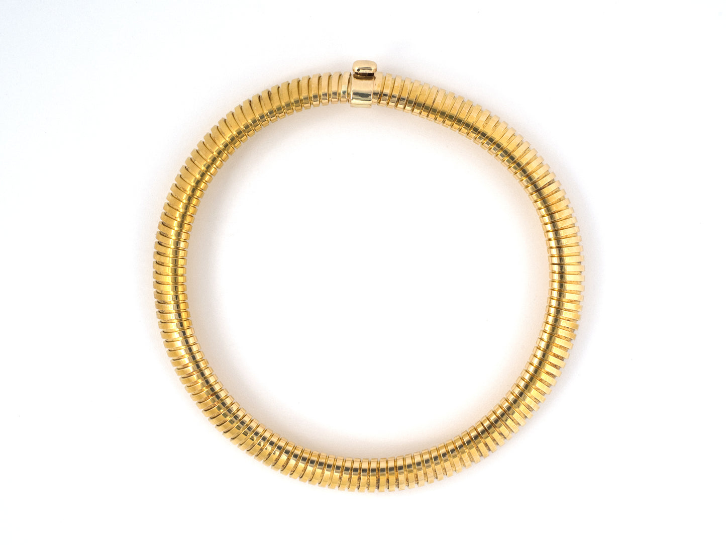 73917 - SOLD - Circa 1950 Gold Gooseneck Bracelet