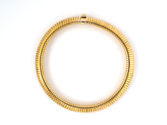 73917 - SOLD - Circa 1950 Gold Gooseneck Bracelet