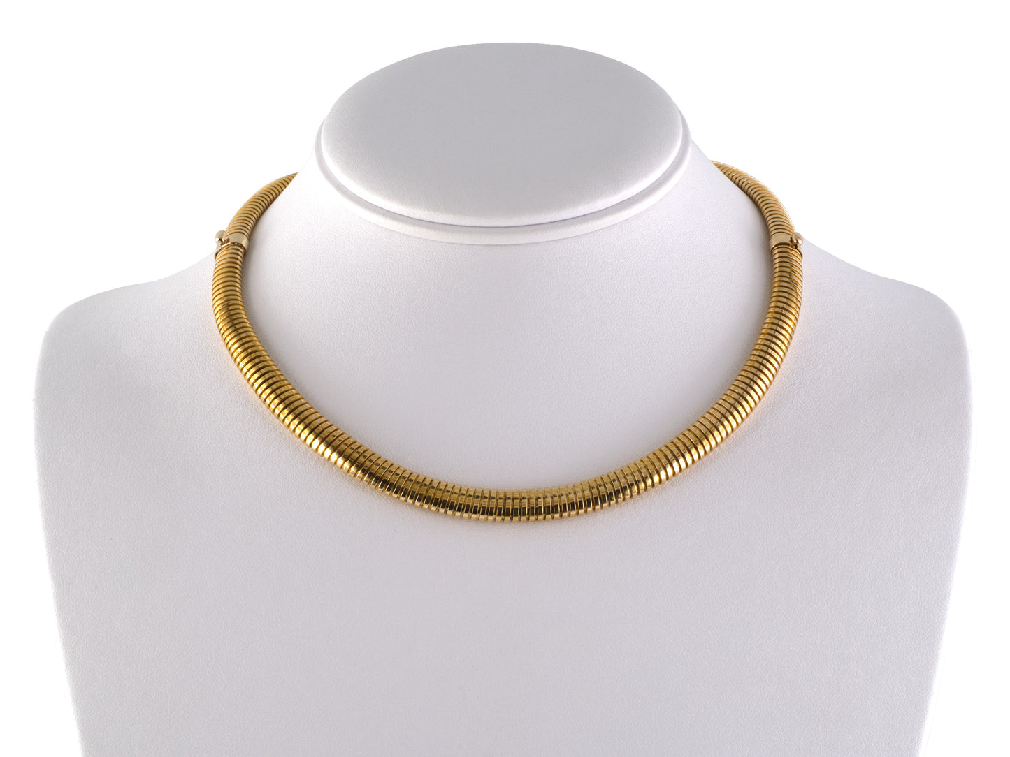 73917 - SOLD - Circa 1950 Gold Gooseneck Bracelet