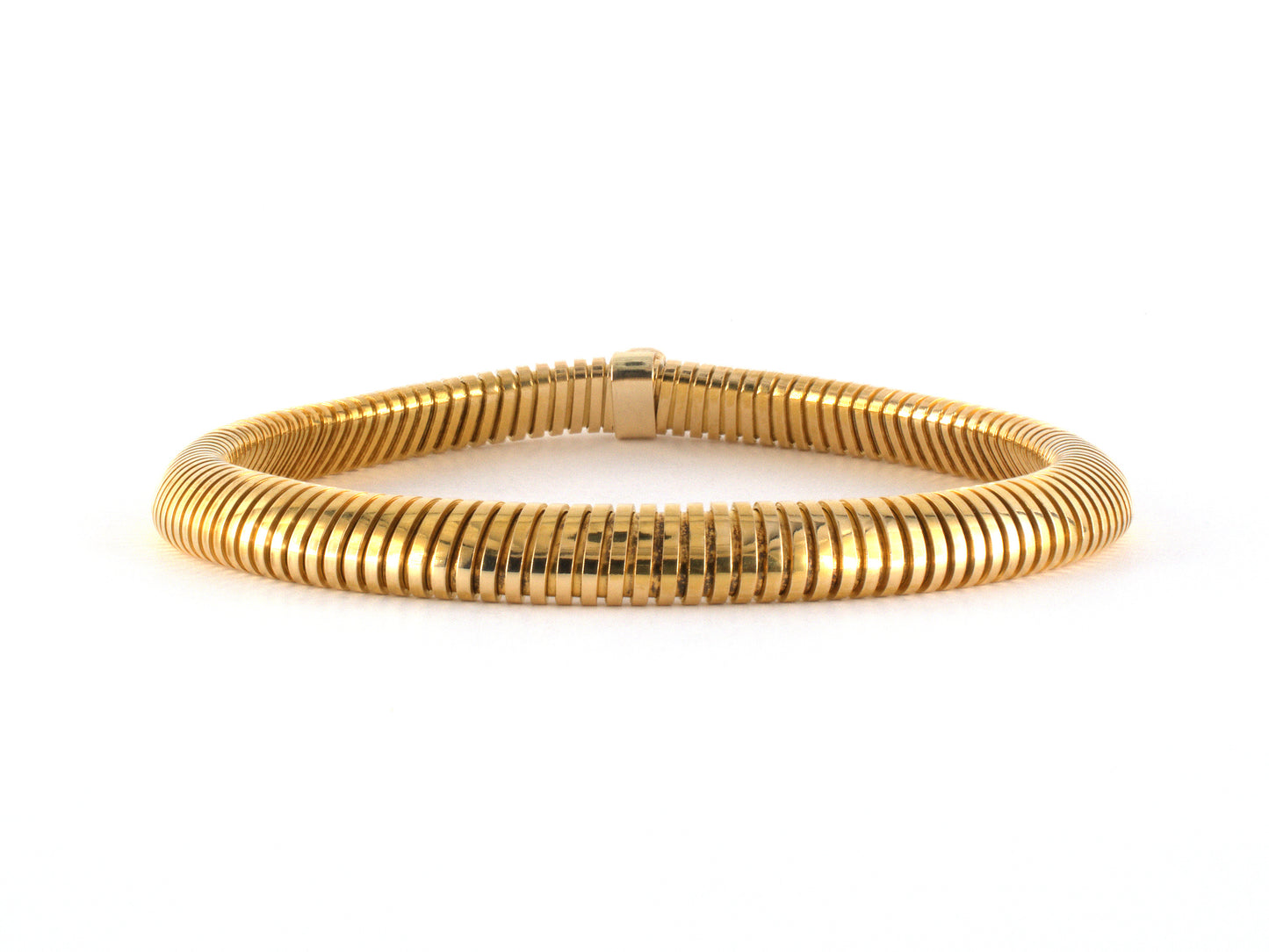 73917 - SOLD - Circa 1950 Gold Gooseneck Bracelet